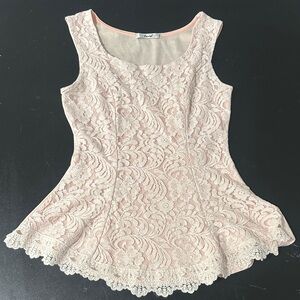 Papaya Sleeveless Lace Top - Light Pink